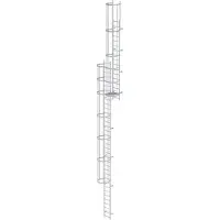 MUNK Günzburger Steigtechnik MUNK ortsfeste Steigleitern Aluminium eloxiert, 12,60m SH PG1