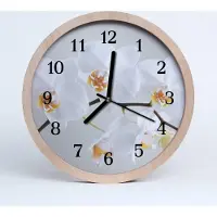 Tulup Holzuhr 30fi cm wanduhr - Orchidee Blumen