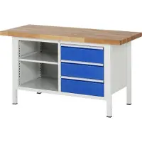 RAU Werkbank höhenverstellbar 8462A2, B1500xT700xH840-1040mm, 3x Schublade-TA