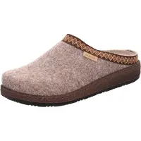 Rohde Damen Pantoffel Hausschuh aus Softfilz bestickt lose Einlagen Novara 6425, Größe:40 EU, Farbe:Beige