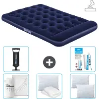 Bestway Luftmatratze - Französisches Bett - 137 x 191 x 28 cm - Blau - Inklusive Zubehör