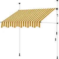 Melko Klemmmarkise 350x120 cm Orange/Weiß Sonnenschutz ohne Bohren