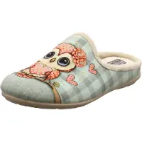 Relax Damen Hausschuh Eule mit Herz beige