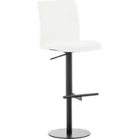DELUKE Barhocker DIVER - Kunstleder Weiß 40x49x93 cm Schwarz | Barstuhl Höhenverstellbar Mit Lehne Drehbar Tresenhocker Tresenstuhl Kneipenhocker
