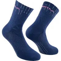 La Sportiva Swift Trail Socks, Mountain Running, Uni, Socks, B46P13 Night Sky/Rosebay, 2XL -