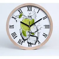 Tulup Holzuhr 30fi cm wanduhr - schwarze Spitzen - Kalk Eis