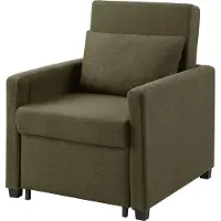 Otto Home Relaxsessel "Jerry", grün, B:74cm H:89cm T:89cm, Sessel, Relaxsessel, mit Schlaffunktion, als Gästebett und inkl. Kissen