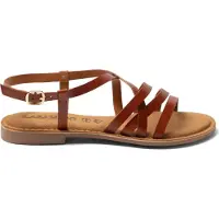 Lazamani Sandalen Damen Cognac Leder