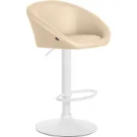 CLP Barhocker Davie Kunstleder höhenverstellbar und drehbar creme Material Gestell Metall matt weiss