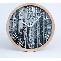 Tulup Holzuhr 20fi cm wanduhr - weiße Spitzen - Birke