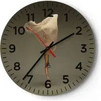 ARTTOR Wanduhr - Rund - Glasuhr - Ballerina Figur Tanzen - 40x40cm - Schleichendes Uhrwerk - Lautlos - zum Aufhängen bereit - Dekoration Modern - Wanddekoration aus Glas - C4AR40x40-4715