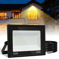 Vigevee LED Strahler Außen 30W, IP66 LED Fluter 120°, Warmweiß 3000K, 1m Kabel ohne Stecker, 5er Set