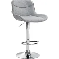DELUKE Barhocker RAGAD - Stoff Grau 49x51x85 cm Silber | Barstuhl Höhenverstellbar Mit Lehne Drehbar Tresenhocker Tresenstuhl Kneipenhocker Kneipenstuhl
