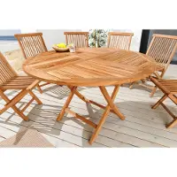 Riess Massiver Gartentisch EMPIRE TEAK Ø120cm natur Teakholz