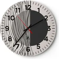 ARTTOR Wanduhr - Rund - Glasuhr - Figuren Formen Geometrie - 40x40cm - Schleichendes Uhrwerk - Lautlos - zum Aufhängen bereit - Dekoration Modern - Wanddekoration aus Glas - C4AR40x40-4964