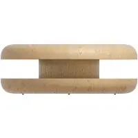 SalesFever Couchtisch Ø 90 cm | drehbar | rund | MDF mit Eichenholzfurnier | B 90 x T 90 x H 35 cm | Natur
