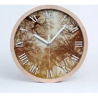 Tulup Holzuhr 20fi cm wanduhr - weiße Spitzen - Wald
