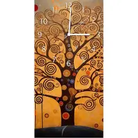 Wallario Design Wanduhr bedruckt, Größe 30 x 60 cm, Motiv: Baum des Lebens