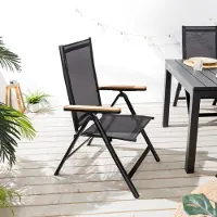 Riess Outdoor Gartenstuhl DESIGNO anthrazit Aluminium klappbar wetterfest Hochlehner Stuhl Klappstuhl