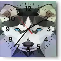 ARTTOR Wanduhr - Quadrat - Glasuhr - Hund Husky Portrait - 30x30cm - Schleichendes Uhrwerk - Lautlos - zum Aufhängen bereit - Dekoration Modern - Wanddekoration aus Glas - C4AC30x30-3080
