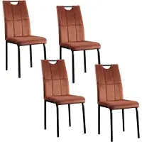 HTI Stuhl Denton Samt Braun 41,5x52,5x96,5 cm (BxTxH) mit Griff-Rückenlehne, bis 120 kg belastbar