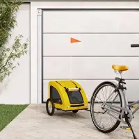 vidaXL "2026 Promotion" Fahrradanhänger für Haustiere Gelb Oxford-Gewebe und Eisen - Fahrradanhänger CC32703