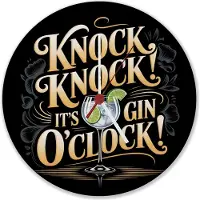 Speecheese Knock Knock! It's Gin o'clock! Wanduhr aus MDF