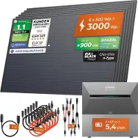 Solarway Balkonkraftwerk 3000 Watt Pro | Anker SOLIX Solarbank 3 E2700 Pro 5,4 kWh Speicher