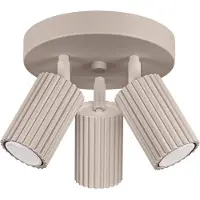 Licht-Erlebnisse Spot Aluminium GU10 IP20 verstellbar 19,5 cm breit Taupe 3-flammig Modern