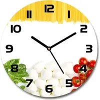 Tulup Wanduhr aus Glas 30fi Glasbild Glasuhr Gehärtetes Glas - schwarze-zeiger - Italian flag
