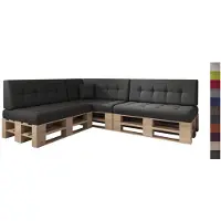 Sunnypillow Palettenkissen Verona gesteppt 8er Set Black