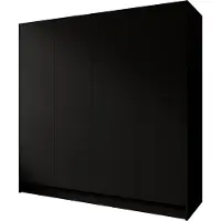 MargaretHadas24 Margaret Hadas24 Drehtürenschrank Goya 200 cm (schwarz) Kleiderschrank,, Push-to-Open, großer Stauraum, Regale, Kleiderstangen, modern
