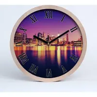 Tulup Holzuhr 25fi cm wanduhr - schwarze Spitzen - Manhattan New York