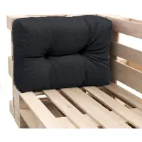 Sunnypillow Palettenkissen für Gartenmöbel - Rückenkissen 65 x 60 cm - Rückenpolster für Bett und Sofa - Palettenpolster für Palettenmöbel - Gesteppte Gartenkissen - Rückenlehne, Seitenkissen Schwarz