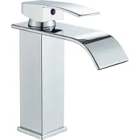 ARI Waschbeck armatur, Wasserhahn Bad Waterfall, Arbeitsplatte, Chrom, Hochdruck, mit Regulierung von Wasserfluss und Wassertemperatur