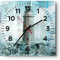ARTTOR Wanduhr - Quadrat - Glasuhr - laterne rock - 30x30cm - Schleichendes Uhrwerk - Lautlos - zum Aufhängen bereit - Dekoration Modern - Wanddekoration aus Glas - C4AC30x30-3897