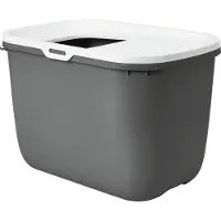 Savic Hop In, Katze, Katzenklo mit Eingang von oben, Grau, Weiß, Haken, 585 mm, 390 mm