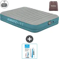 Bestway Luftmatratze Alwayszair - 2-Personen -152 x 203 x 36 cm - Grau/Blau - Inklusive Zubehör
