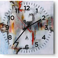 ARTTOR Wanduhr - Quadrat - Glasuhr - Abstraktion modern - 40x40cm - Schleichendes Uhrwerk - Lautlos - zum Aufhängen bereit - Dekoration Modern - Wanddekoration aus Glas - C4AC40x40-3676