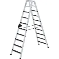 Proregal Stufen-Stehleiter beidseitig begehbar mit clip-step R13 2x10 Stufen