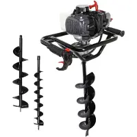 Scheppach Practixx Benzin Erdbohrer PX-EB-52 | Bohrerlänge 800mm | 2-Takt Motor mit 1,97PS | 370 Umdrehungen/Min | mit 2 Griffen | inkl. Ø100, 150, 200mm Bohrer