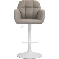 CLP Barhocker Natoma Stoff weiß taupe