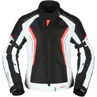 Modeka Khao Air Damen Motorrad Textiljacke, schwarz/grau/rot, 40