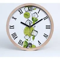 Tulup Holzuhr 30fi cm wanduhr - schwarze Spitzen - Kalk Eis