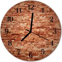 Tulup Glasuhr Wanduhr Küchenuhr Echt-Glas 30fi cm Ziegel Wand rot