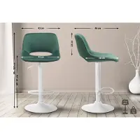 CLP 2er Set Barhocker Camden Samt weiß grün