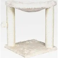 Markenlos Kratzbaum Baza 50 cm in creme – kleiner & kompakter Katzenbaum mit gemütlicher Liegemulde, komfortabel & stabil – 44541