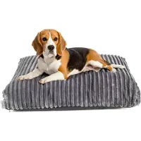 BOUTIQUEZOO Boutique ZOO Hundebett L 80x64 cm | Orthopädische Hundematte | Silikonfüllung | Waschbar | Farbe: Grau