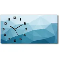 Tulup Wanduhr aus Glas – 60x30 cm - Glasbild - Glasuhr - Gehärtetes Glas - schwarze-zeiger - Abstraktion Hintergrund