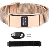 Kkmoon Health Smart Armband IPX8 wasserdichtes, schlankes, multifunktionales, tragbares Aktivitäts- und Fitness-Tracker-Band mit mehreren Sportmodi, Anrufbenachrichtigung, App, Gold